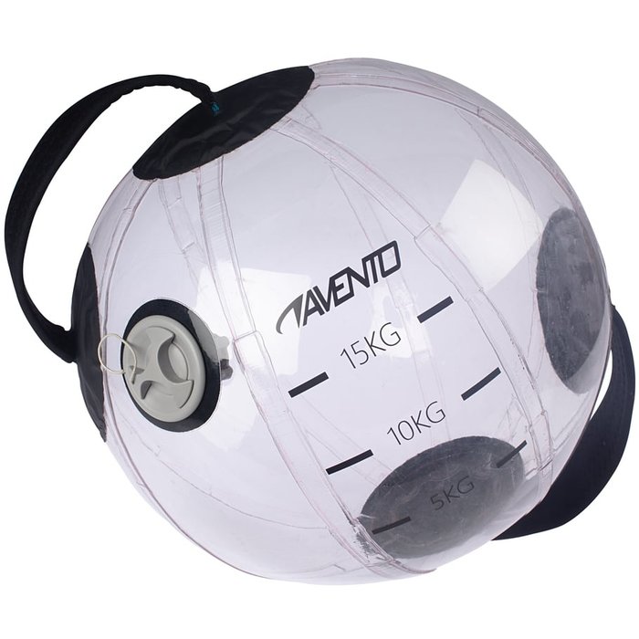 Avento® Avento® - Sac à eau gonflable Multi-trainer • BALL 15 L /15 KG • Transparent/Noir