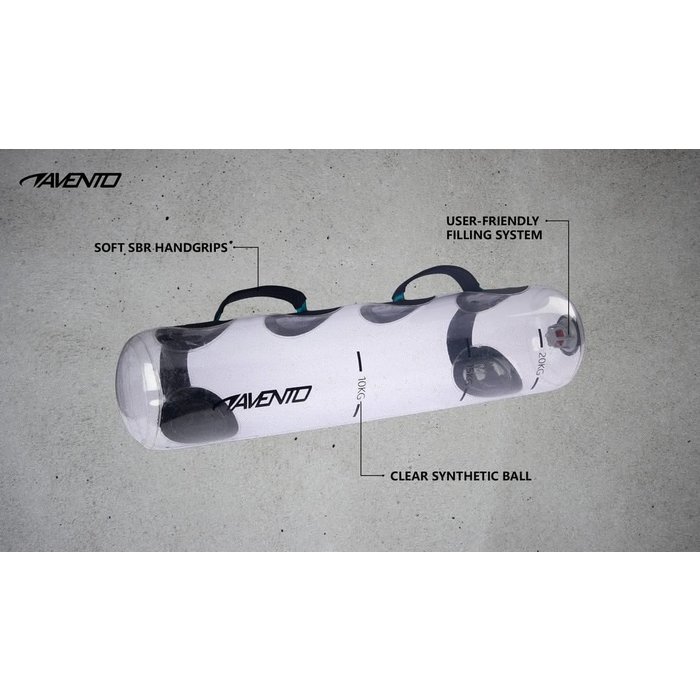 Avento® Avento® - Sac à eau gonflable Multi-trainer • TUBE 20 L /20 KG • Transparent/Noir