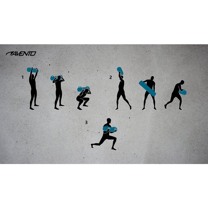 Avento® Avento® - Sac à eau gonflable Multi-trainer • TUBE 14 L /14 KG • Transparent/Noir