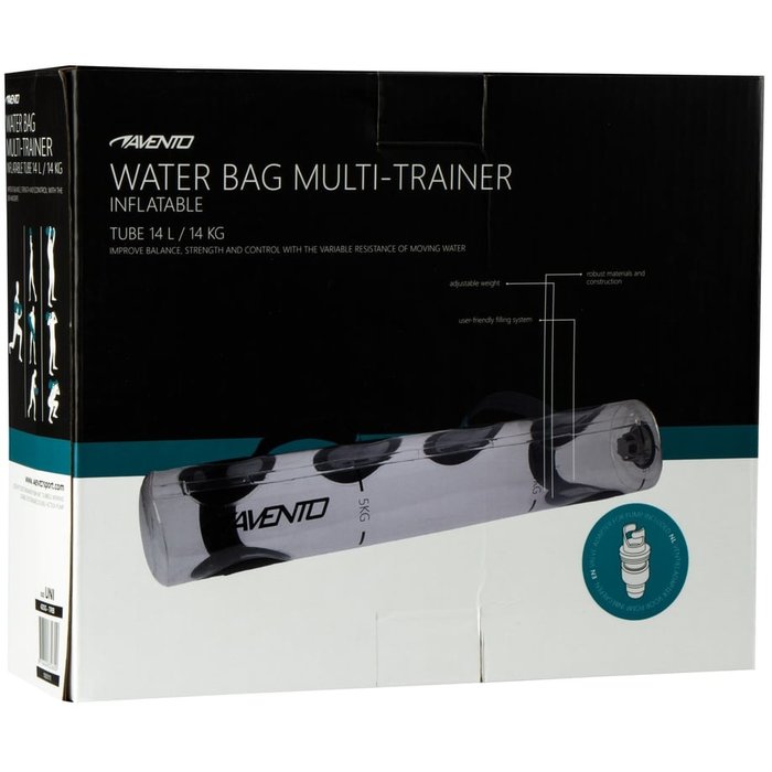 Avento® Avento® - Water Bag Multi-trainer Inflatable • TUBE 14 L /14 KG • Transparent/Black