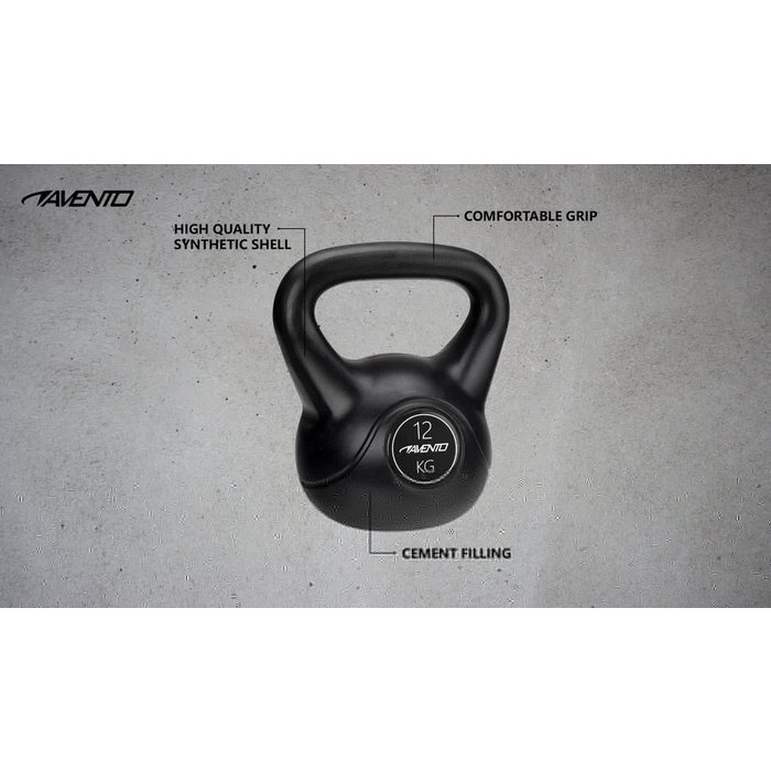 Avento® Avento® - Kettlebell • 12 KG • Noir