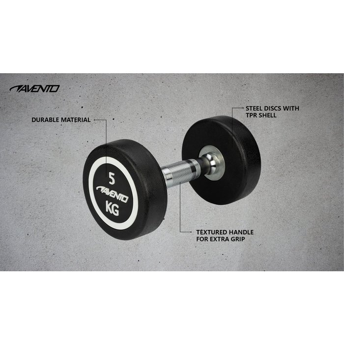 Avento® Avento® - Halter • 5 KG • Black/Silver gray