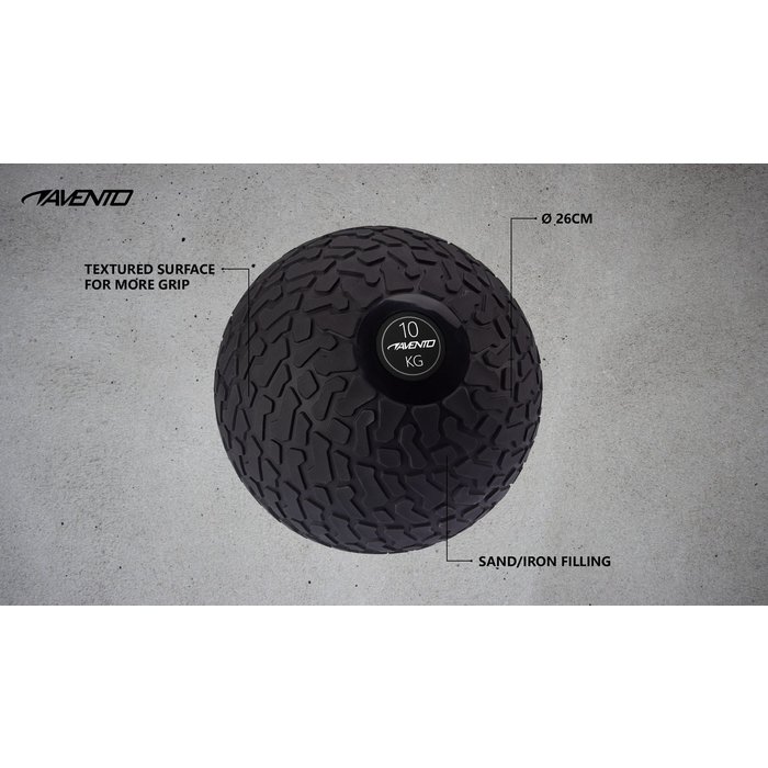 Avento® Avento® - Slam Bal met Profiel • 10 KG • Zwart