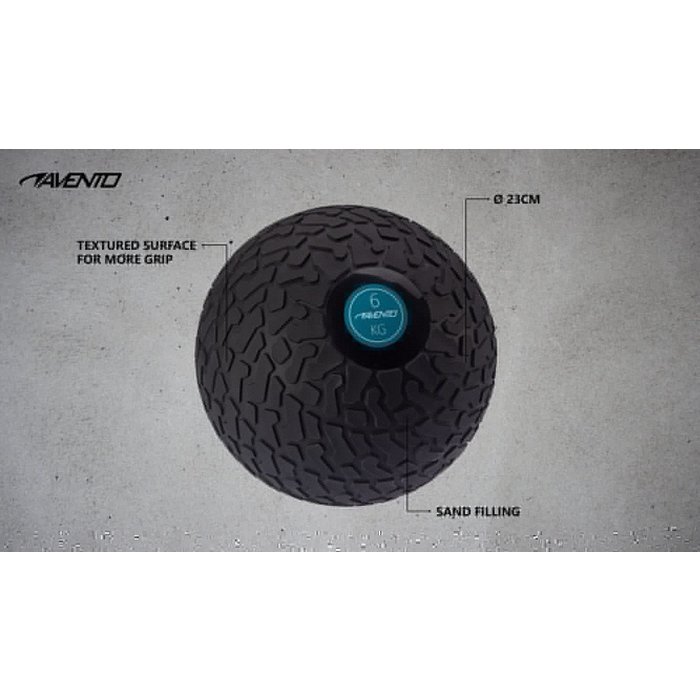 Avento® Avento® - Slam Bal met Profiel • 6 KG • Zwart/Blauw