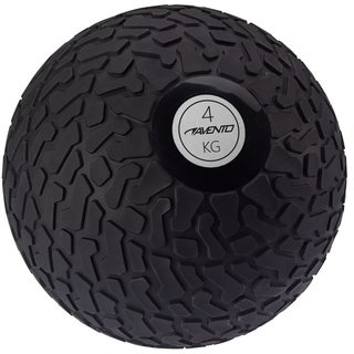 Avento® Slam ball with profile • 4 KG • Black/Silver gray