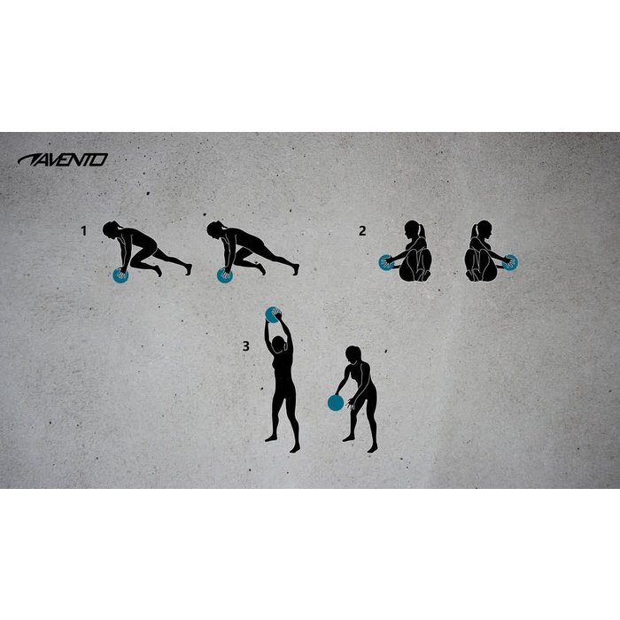 Avento® Avento® - Slam ball with profile • 4 KG • Black/Silver gray