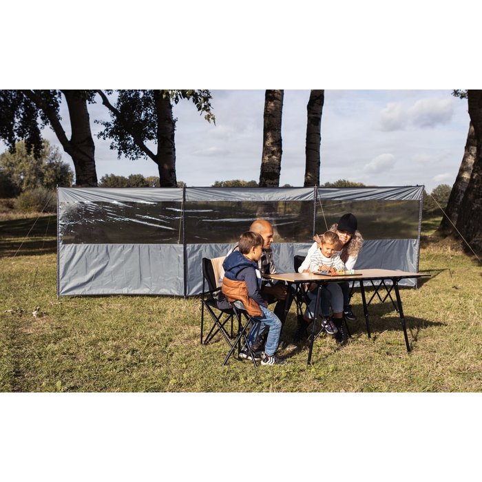 Abbey Camp® Abbey Camp® - Brise-vent avec fenêtre • 5 Mètre • CAPETOWN-500 • Gris