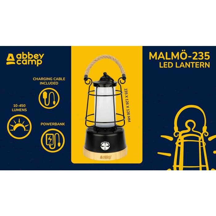 Abbey Camp® Abbey Camp® - Lantern Retro LED • MALMÖ-235 • Black