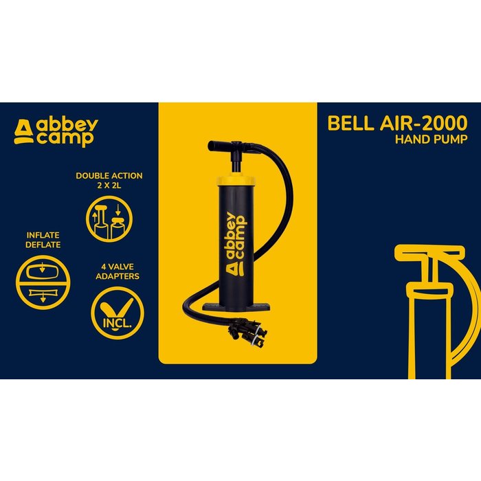 Abbey Camp® Abbey Camp® - Handpumpe Doppelaktion • BELL AIR-2000 • Marineblau/Gelb