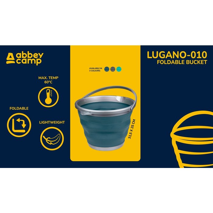 Abbey Camp® Abbey Camp® - Faltbarer Eimer 10 Liter • LUGANO-010 • Blau/Grau