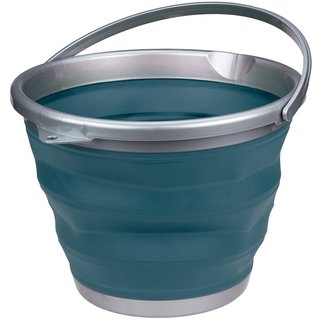 Abbey Camp® Faltbarer Eimer 10 Liter • LUGANO-010 • Blau/Grau