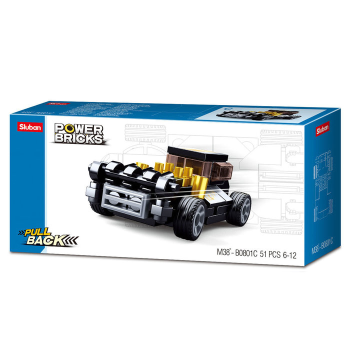 Sluban Sluban - Powerbricks-Pullback/Black Mod Rod M38-B0801C - #16095
