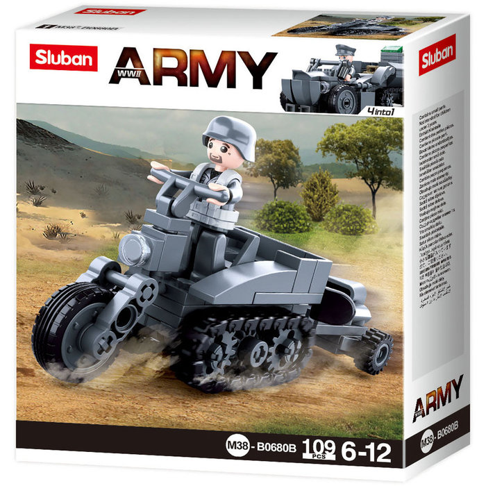 Sluban Sluban - German Army Half crawler motorcycle M38-B0680B - #16133