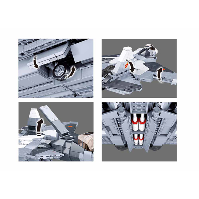 Sluban Sluban - Grey white jet fighter 2in1 M38-B0986 - #16155