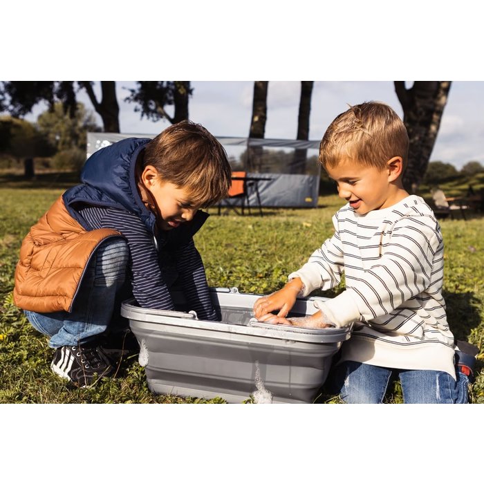 Abbey Camp® Abbey Camp® - Afwasteil Opvouwbaar 16 Liter • ANNENCY-016 • Groen/Grijs