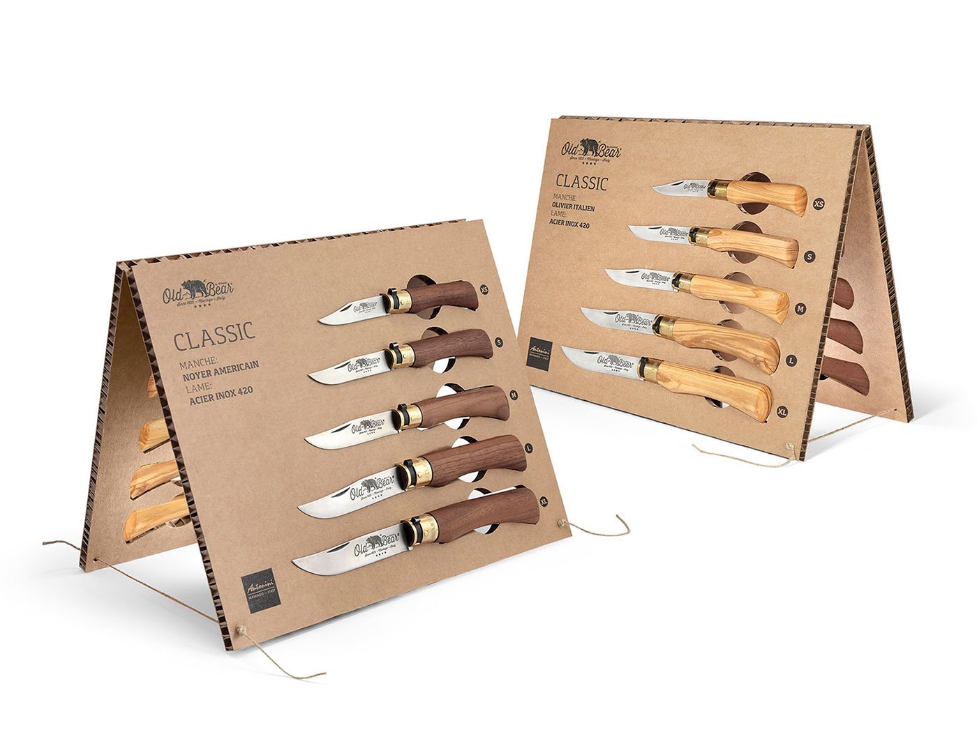 Old Bear Old Bear Display Classical Walnoot &amp; Olijfhout 20St