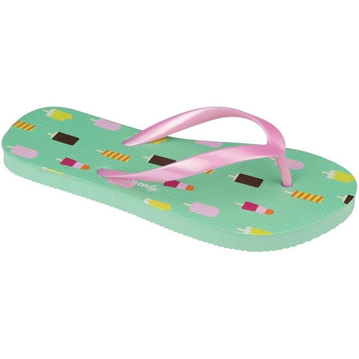 Waimea® Waime® - Tongs Flops Girls Print • Waikiki Beach • Mintgroen / Pink