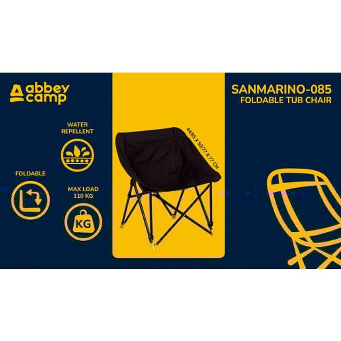 Abbey Camp® Abbey Camp® - Foldable bucket seat • SANMARINO-085 • Black
