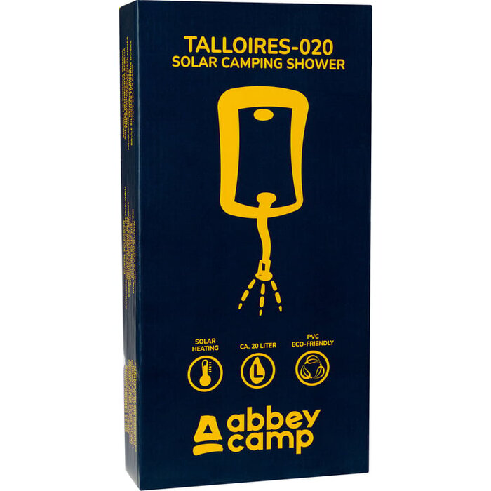 Abbey Camp® Abbey Camp® - Solar Camping Douche 20 Liter • TALLOIRES-020 • Zwart/Geel
