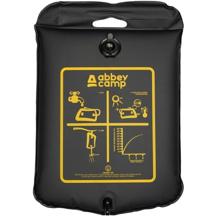 Abbey Camp® Abbey Camp® - Solar Camping Douche 20 Liter • TALLOIRES-020 • Zwart/Geel