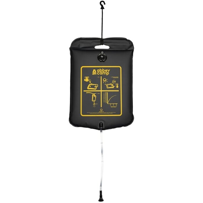 Abbey Camp® Abbey Camp® - Solar Camping Douche 20 Liter • TALLOIRES-020 • Zwart/Geel