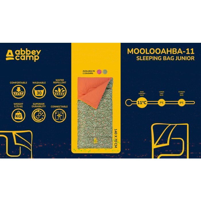 Abbey Camp® Abbey Camp® - Sac de couchage Impression d'enveloppe junior • MOOLOOLAHBA-15 • Vert clair/vert