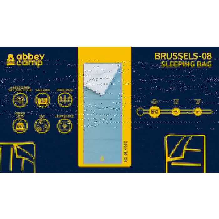 Abbey Camp® Abbey Camp® - Schlafsack Envelope Percale Baumwolle • BRUSSELS-08• Hellblau/hellgrau