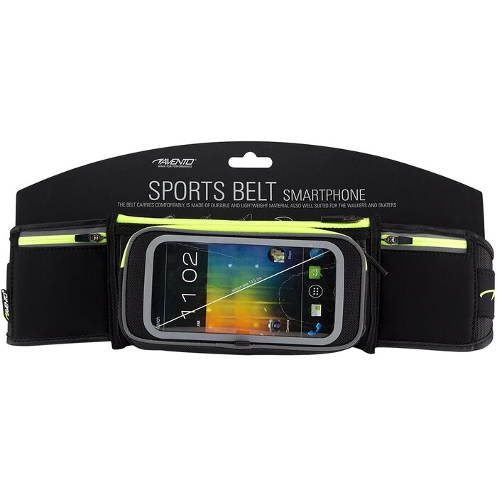 Avento® Avento - Ceinture sport pour smartphone • FLIP-UP • Noir/FluoJaune