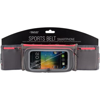 Avento® Ceinture sport pour smartphone • FLIP-UP • Gray/FluoRose