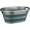 Abbey Camp® Laundry basket Foldable • GENVAL-027 • Blue/Gray