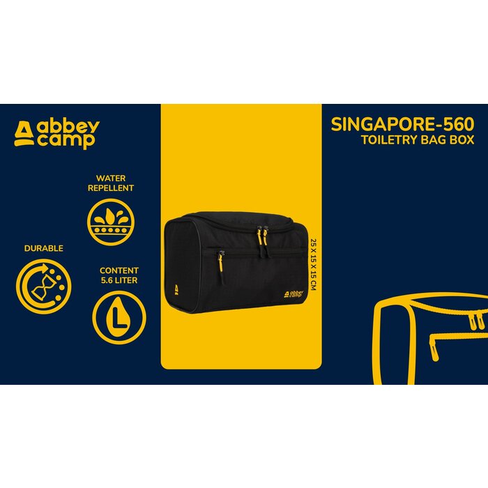 Abbey Camp® Abbey Camp® - Toilettas Box • SINGAPORE-560 • Zwart