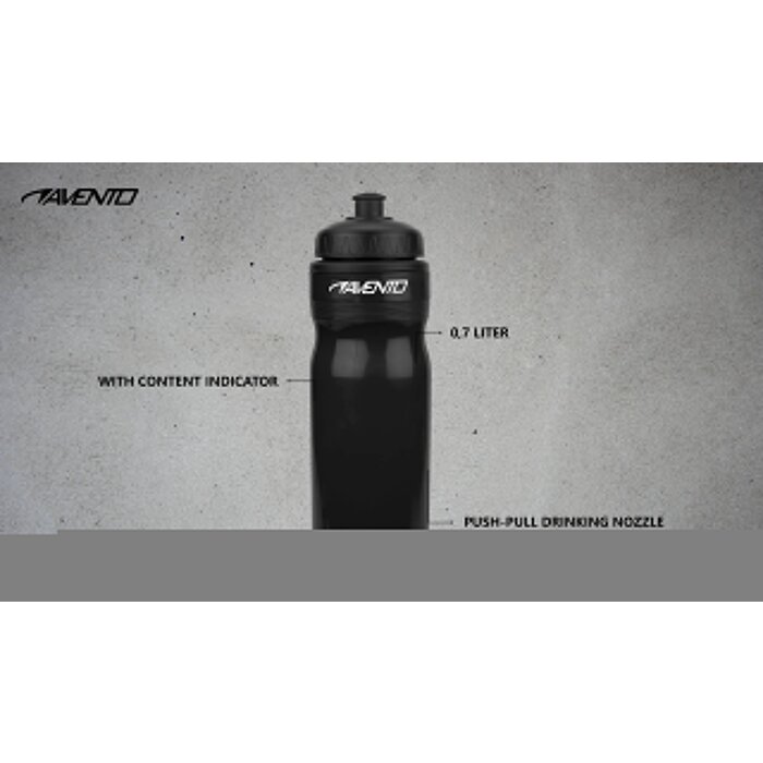 Avento® Avento - Sport-Wasserflasche • DUDUMA 0,7 Liter • Silbergrau/Schwarz