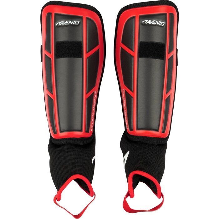 Avento® Avento - Protégeurs de tibias • SOFT • Rouge/Noir