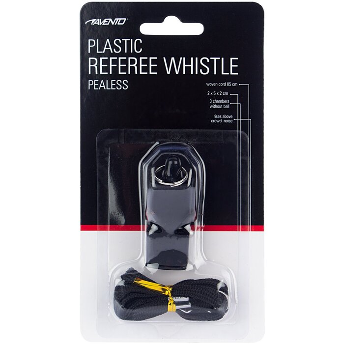 Avento® Avento - Sifflet d'arbitre sans balle - PLASTIQUE - Noir