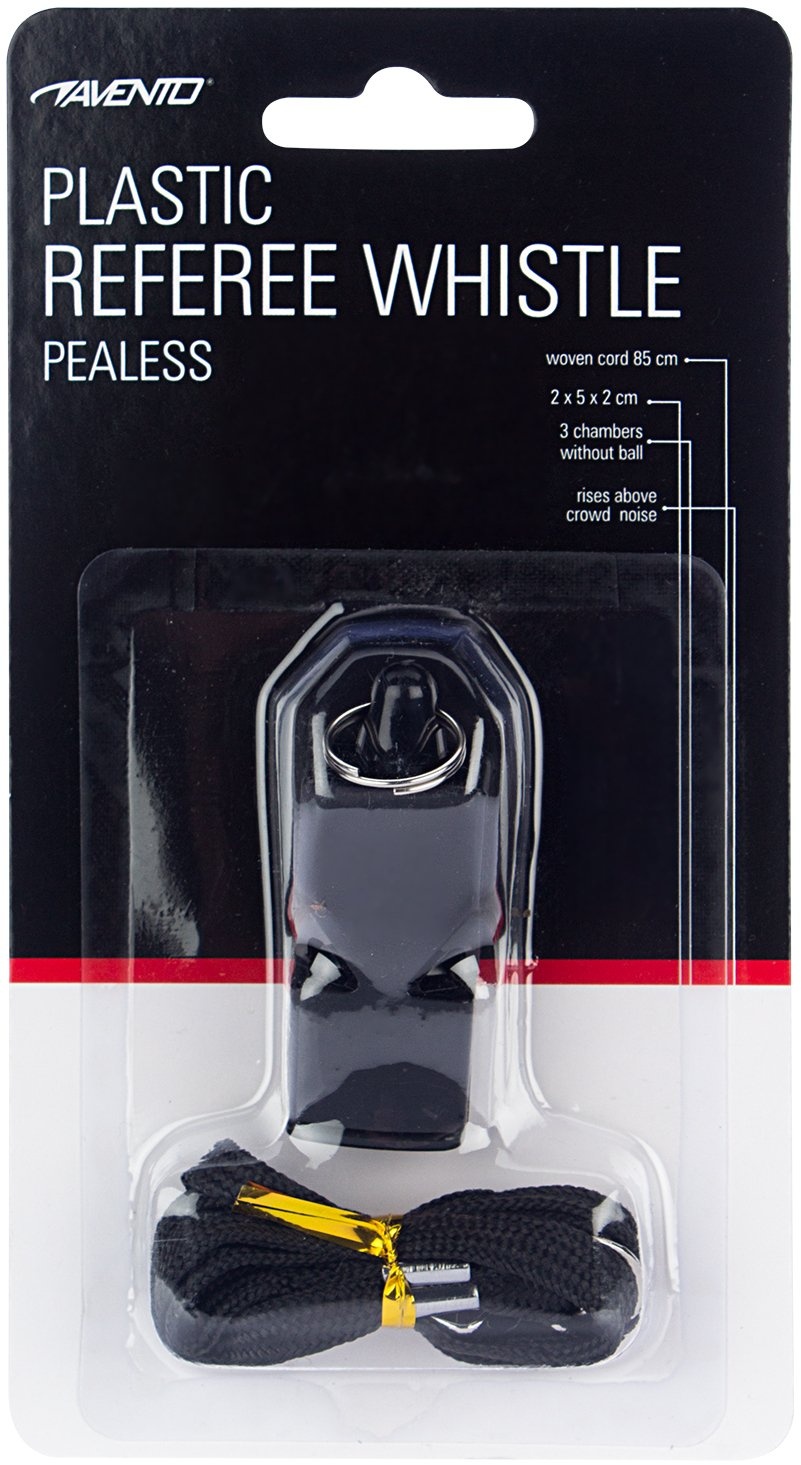 Avento® Avento - Sifflet d'arbitre sans balle - PLASTIQUE - Noir