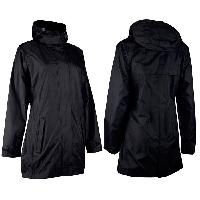 Ralka Ralka® - Regenjas Deluxe Lang Model • Dames • Zwart/Aqua