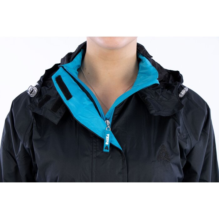 Ralka Ralka® - Regenmantel Deluxe Langes Modell • Frauen • Schwarz/Aqua