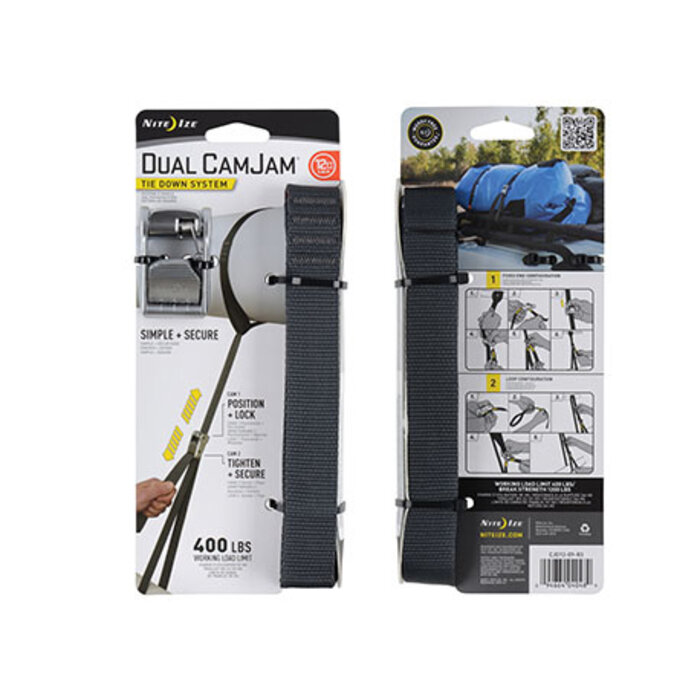 Nite Ize Nite ize dual camjam span band schwarz 30 cm bis 3,9m