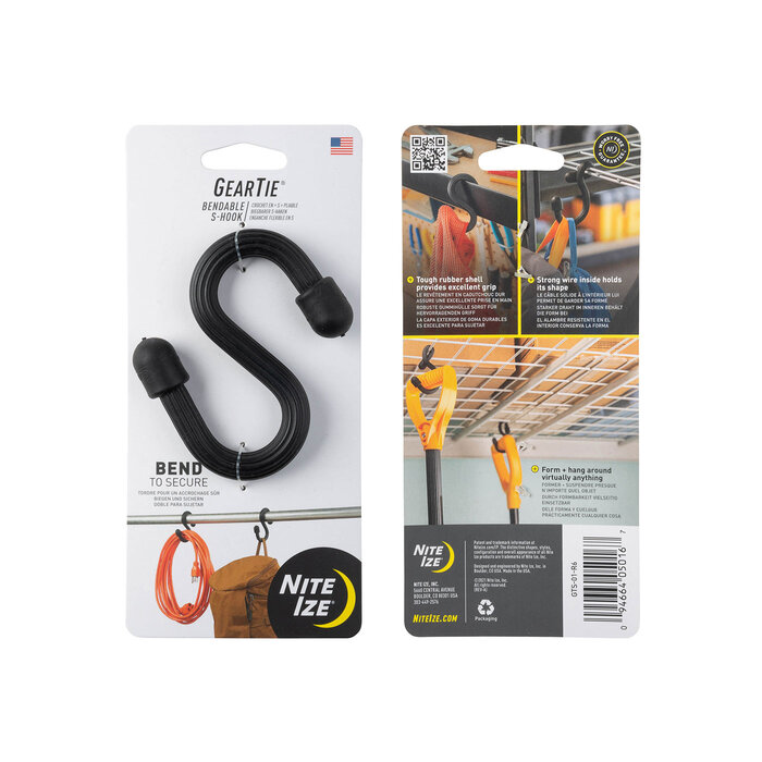 Nite Ize Nite ize Gear Tie S-HOOK ALSESBINDER BLACK