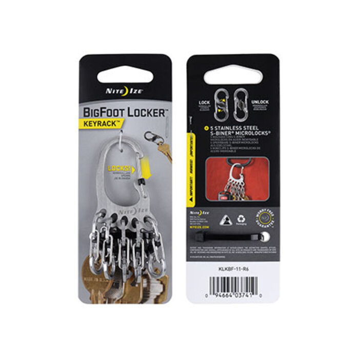 Nite Ize Nite ize Bigfoot Locker Key Hateder Silver