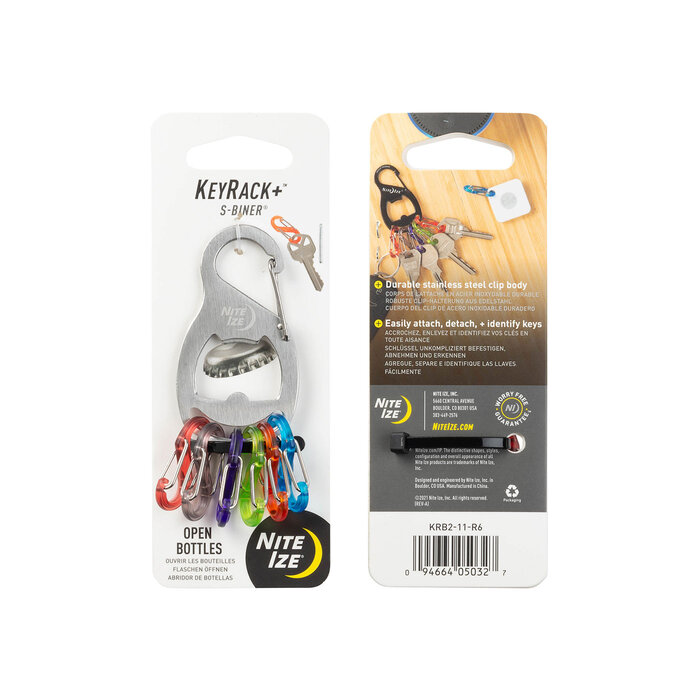 Nite Ize Nite ize Keyrack + porte-clés S-biner argent