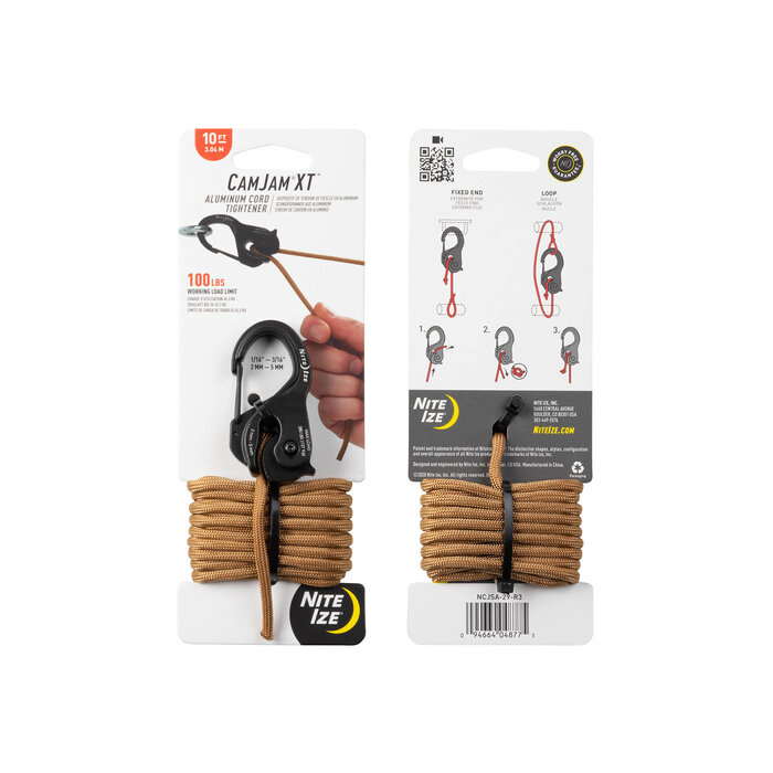 Nite Ize Nite Ize Camjam XT Spanhaak Black with Coyote Cord S