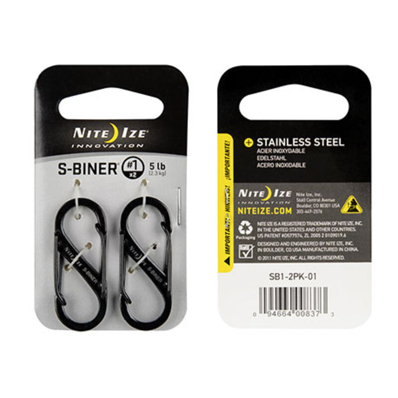 Nite Ize Nite Ize S-Biner Karabijnhaak 2-Pack Zwart #1