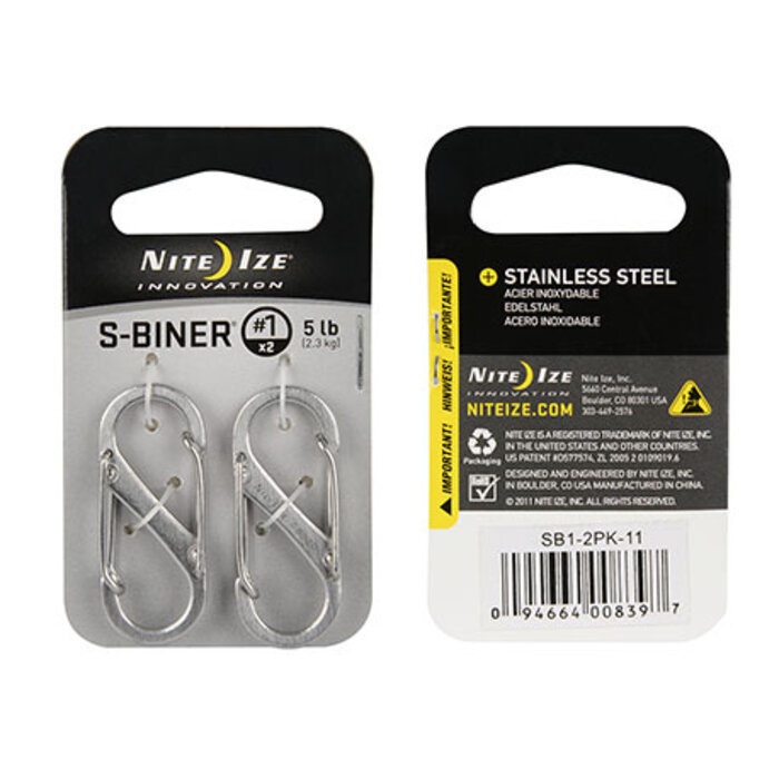 Nite Ize Nite Ize S-Biner Karabijnhaak 2-pack silver #1