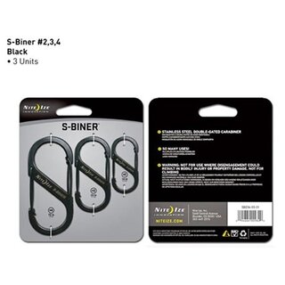 Nite Ize Nite ize S-Biner Karabijn Hook 3-Pack schwarz