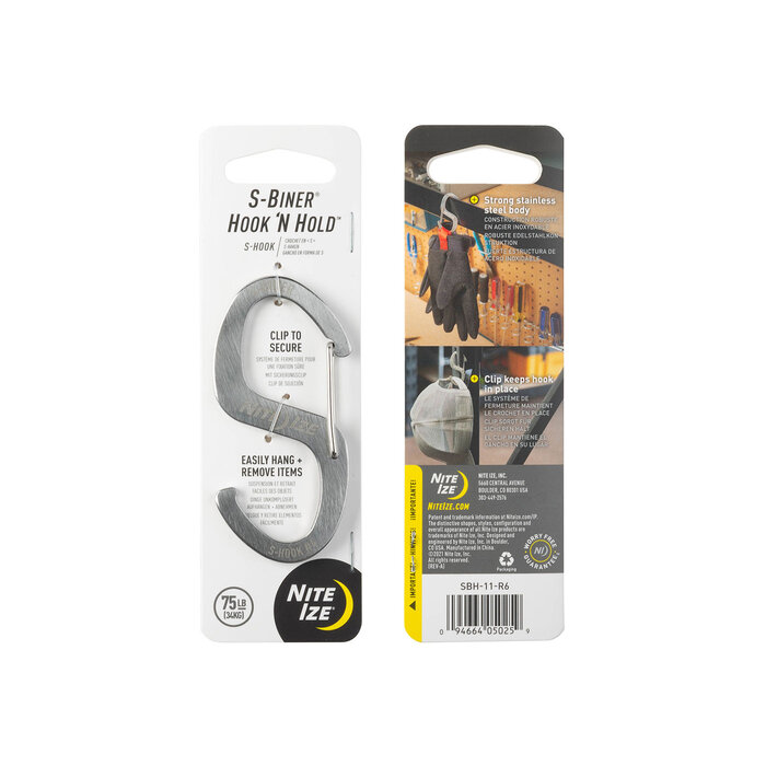 Nite Ize Nite Ize S-Biner Hook N Hold Karabijnhaak Zilver