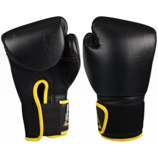 Avento® Boxing gloves PU • 14 OZ • Black/Yellow