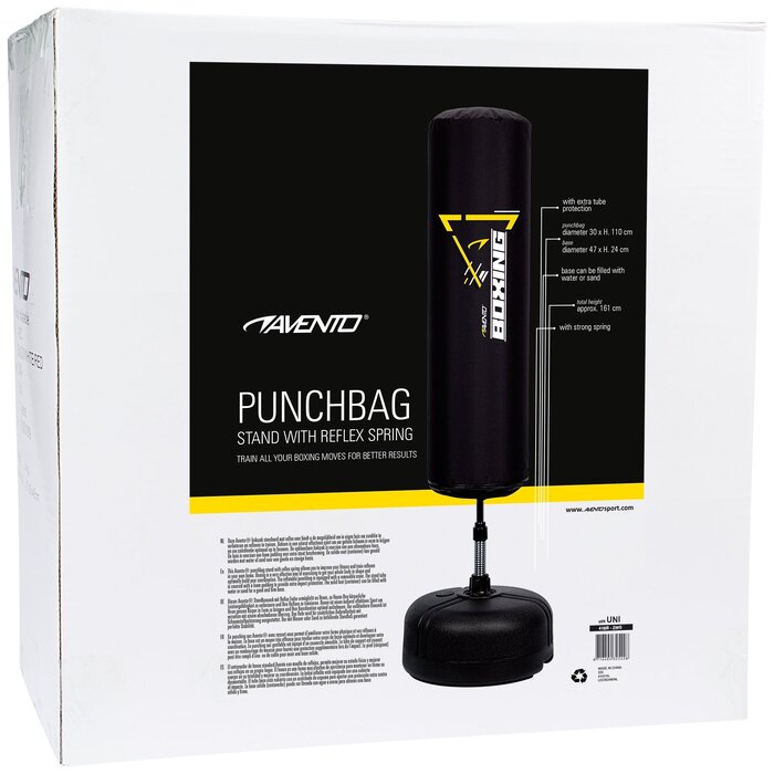 Avento® Avento - Punchbag gonflable standard  • REFLEX • Noir/Jaune