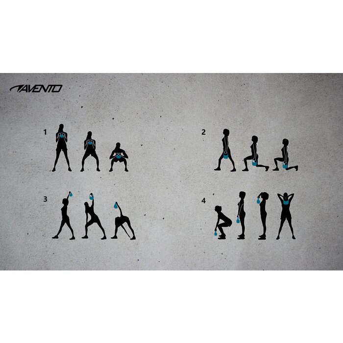 Avento® Avento - Kettlebell en fonte • 8 KG • Noir/Bleu