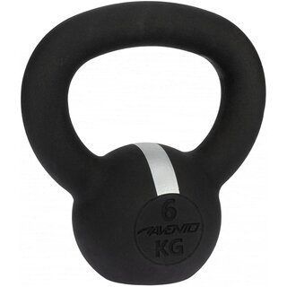 Avento® Kettlebell Cast Iron • 6 KG • Black/Silver gray